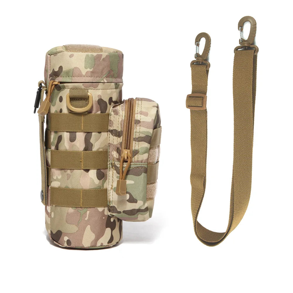 Tactical MOLLE Water Bottle Pouch with Adjustable Detachable Strap - Perfect for Hiking, Camping, and Outdoor Adventures