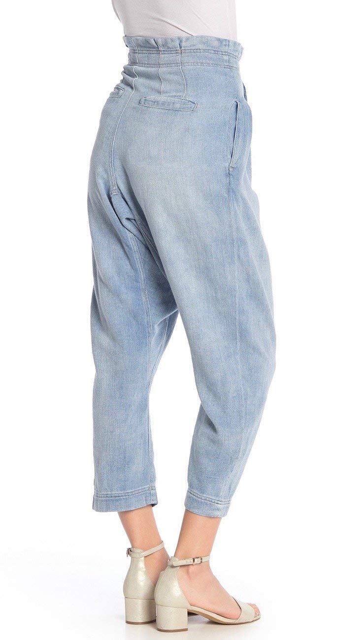 We The Free Women's High Waist Paperbag Denim Pants - Mover & Shaker Style, Blue Size 4 | Casual Chic Outfits for Work, Date Night & Weekend Wear