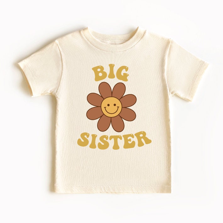 Vintage Floral Big Sister T-Shirt - Cute & Comfortable Cotton Tee for Sisters - Perfect for Family Reunions, Birthdays & Matching Outfits