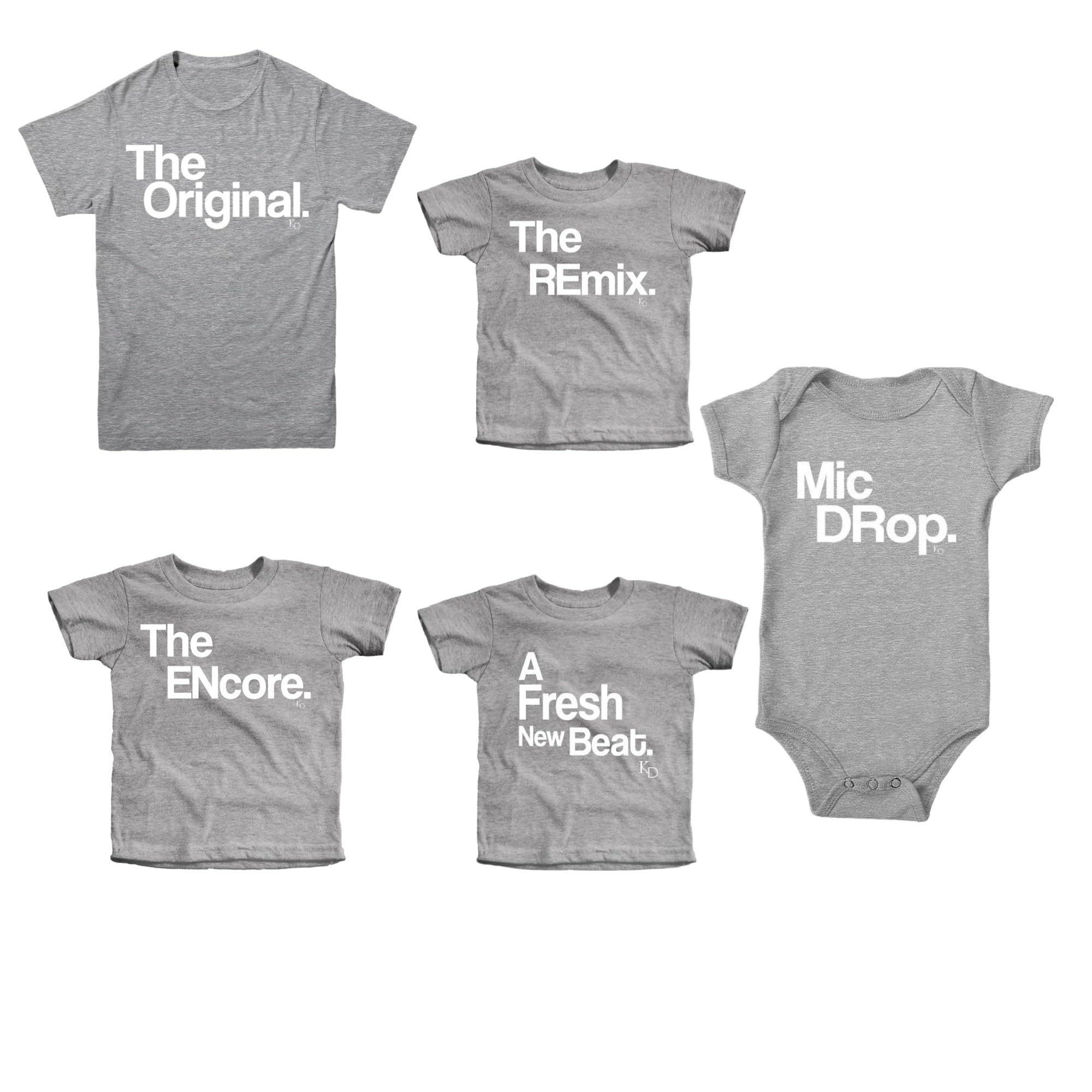 Pregnancy Announcement Shirts for Siblings - Big Brother Big Sister Reveal Set of 5 for Baby & Toddler | Gender Reveal, Family Photo Shoot & New Baby Gift Idea