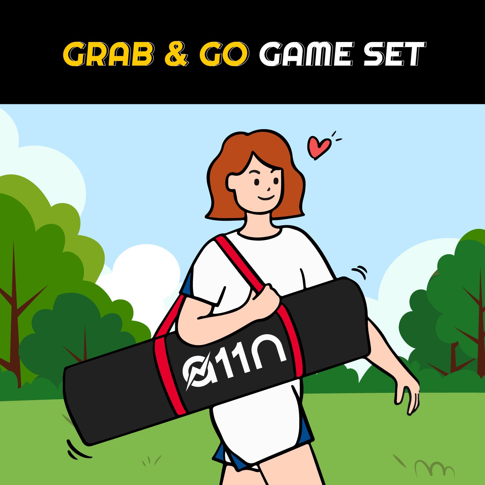 A11N 4-Way Volleyball and Badminton Net Set - Adjustable Height for Backyard, Beach, Park & Outdoor Sports - Perfect for Adults & Kids (Red & Yellow) - Great for Family Gatherings, Picnics, and Summer Games