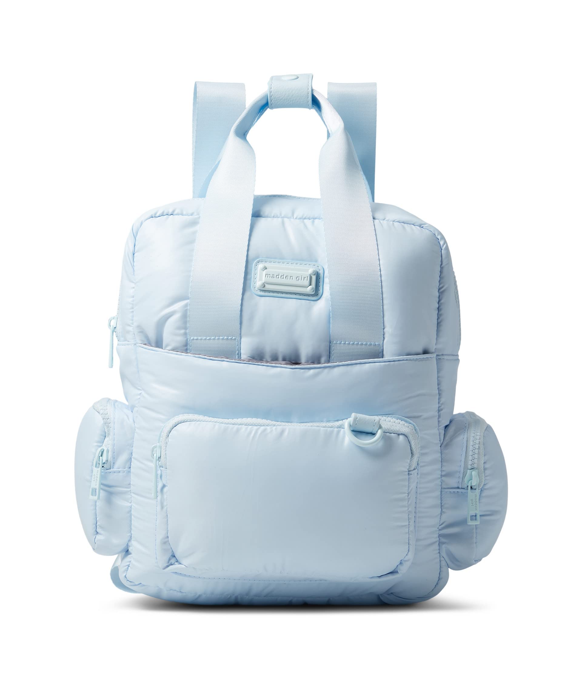 Madden Girl Parachute Square Backpack for Women - Light Blue Casual Daypack for School, Travel & Everyday Use