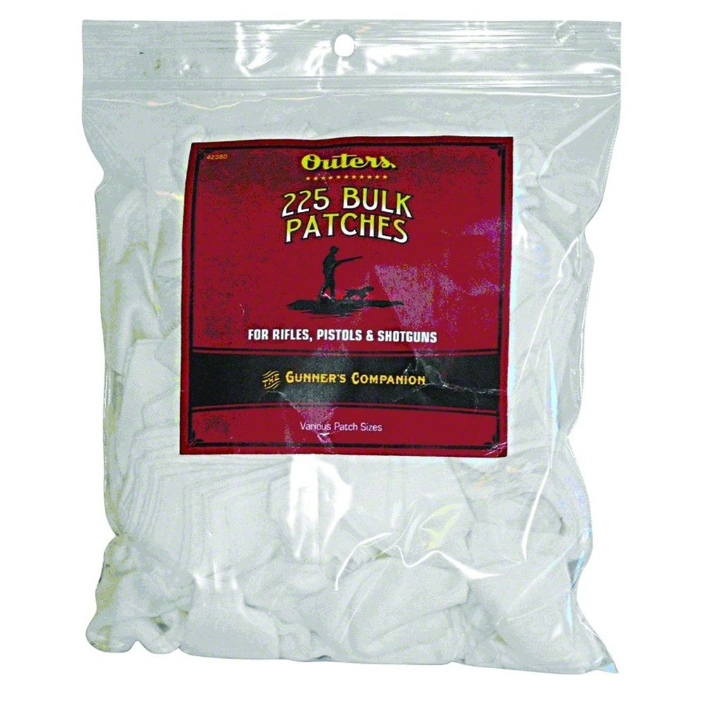 Outers 42388 Bulk Gun Cleaning Patches for .45 Caliber - 225 Count, Multi-Purpose Cleaning Swabs for Firearms Maintenance | Perfect for Rifle, Pistol, and Shotgun Cleaning Kits