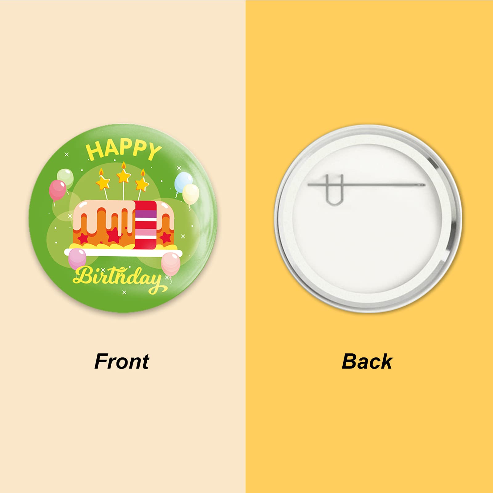 GLOBLELAND 9-Piece Happy Birthday Button Pins Set - Colorful 2.25 Inch Birthday Party Pins for Men & Women - Fun Brooches for Birthday Celebrations, Gifts & Events