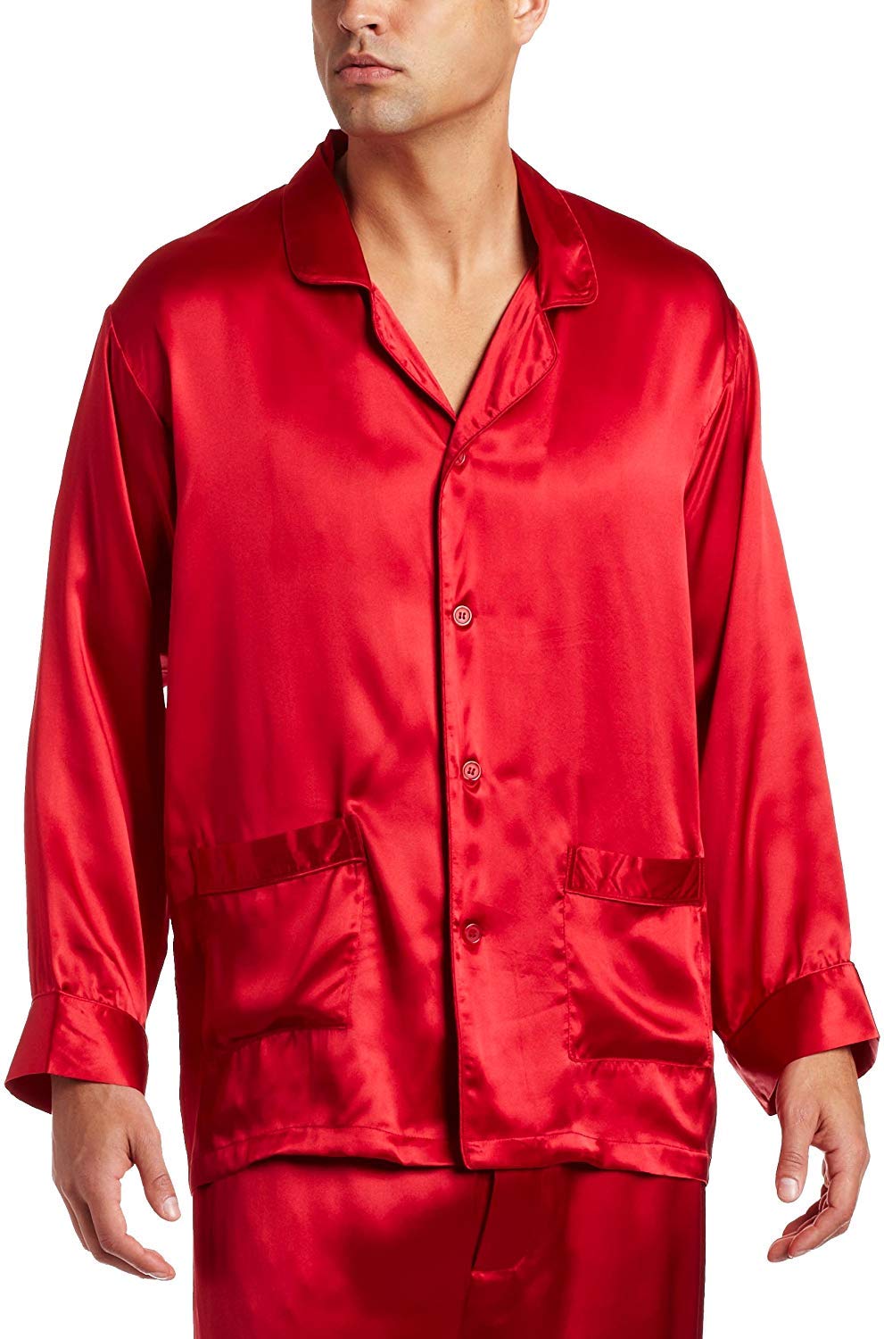 Premium Men's Silk Pajama Set - Classic Comfort Sleepwear for Relaxation & Lounging - Perfect for Home, Travel & Gift Giving