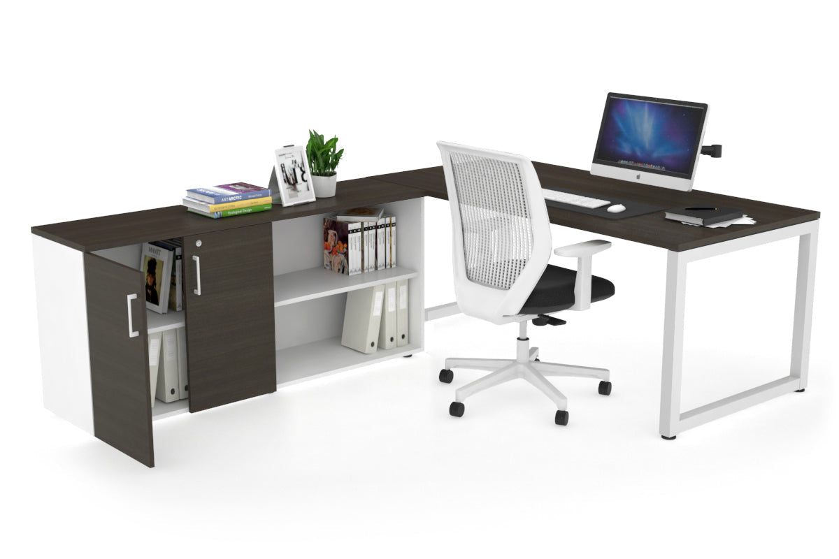 Quadro Loop Executive White Frame Desk [1600L x 700W] - Modern Office Furniture for Executive Workspaces & Home Offices