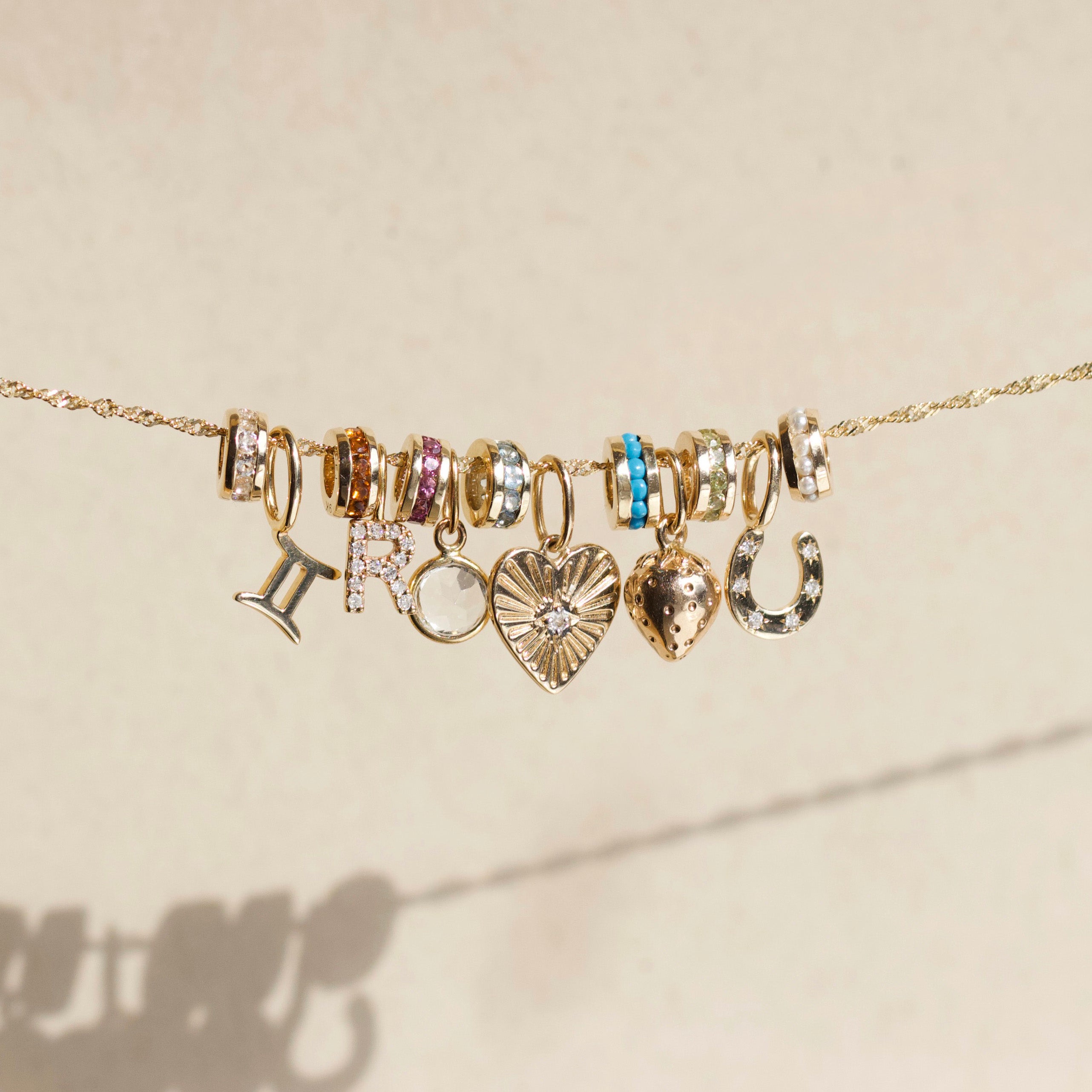 Diamond Heart Charm Pendant - 14K Gold Plated Elegant Jewelry for Women - Perfect for Valentine's Day Gifts & Anniversary Presents