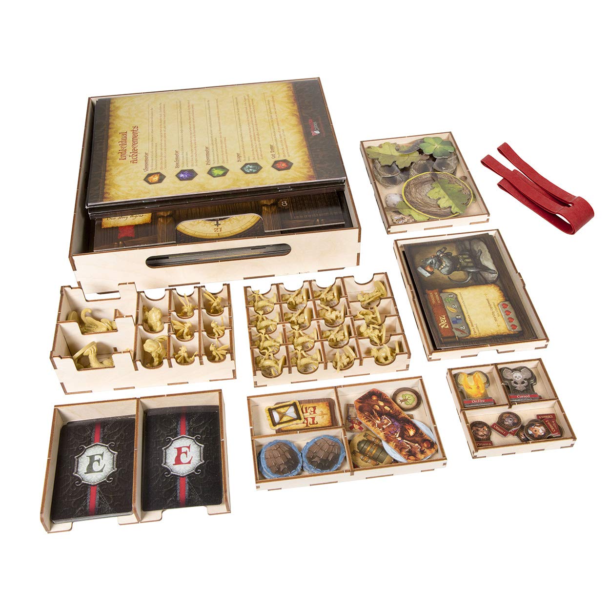 The Broken Token Mice and Mystics Downwood Tales Expansion - Premium Wooden Game Organizer with Storage Box, Trays, Boards & Tiles | Perfect for Board Game Enthusiasts & Organized Game Nights