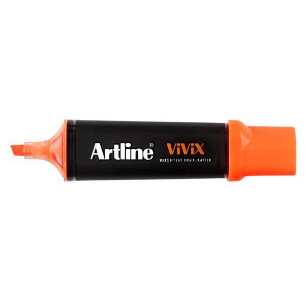 Artline Vivix Highlighter Pens - 10 Pack Orange Marker Set for School, Office & Study Notes | Bright Neon Ink for Bookmarking, Underlining & Organizing Documents