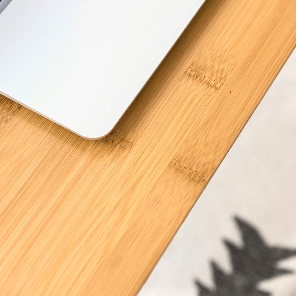 Bamboo Folding Bed Tray Table with Adjustable Legs - Portable Compact Laptop Desk for Breakfast in Bed, Work from Home, Picnic & Outdoor Use - Yellow Foldable Serving Table with Strong Support & High Weight Capacity