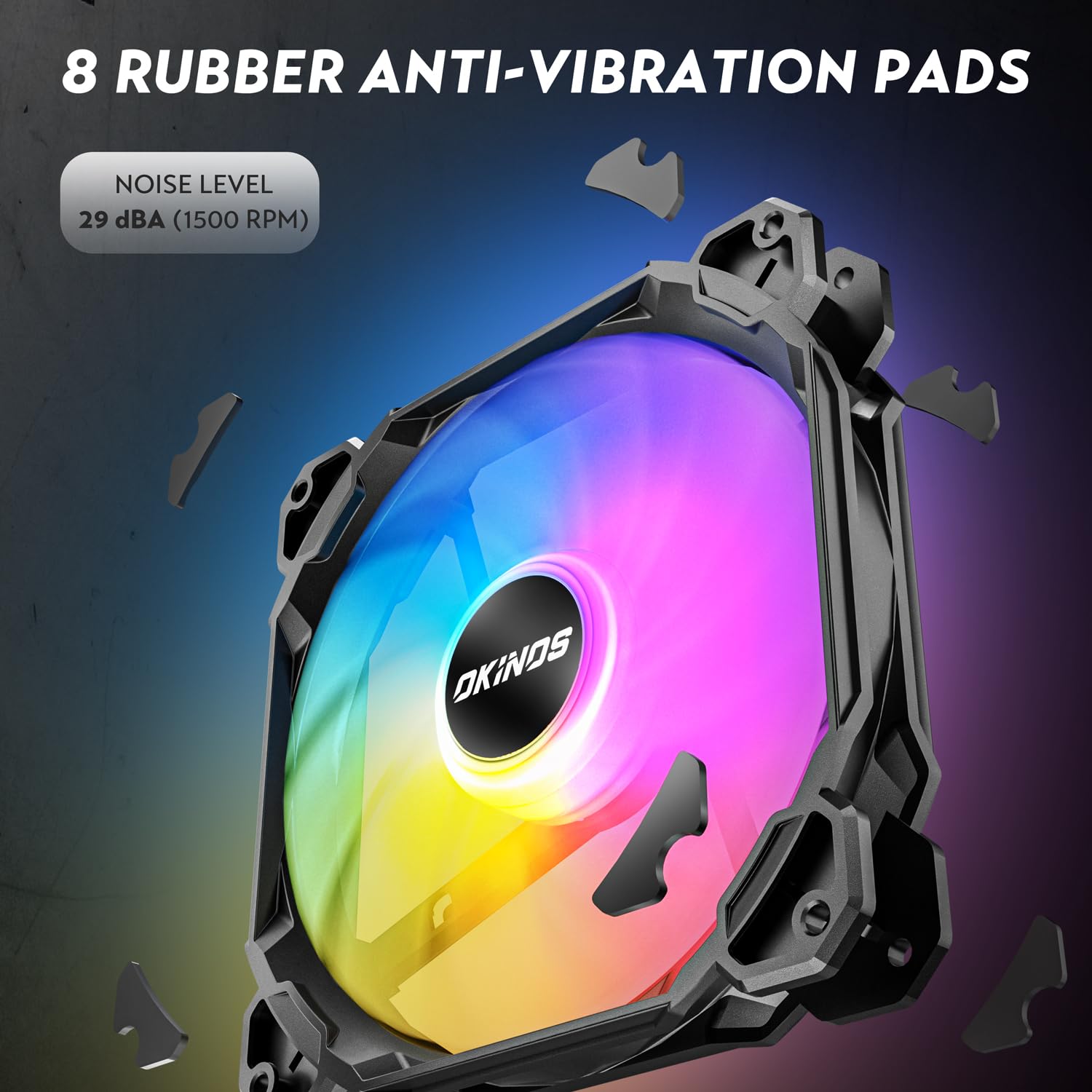 RGB PC Fans 3 Pack - 140mm 4-Pin PWM & 5V 3-Pin Addressable RGB Cooling Fans with ARGB Controller Hub for Gaming PC Build, Case Cooling, and PC Modding - High Airflow Quiet Computer Fans
