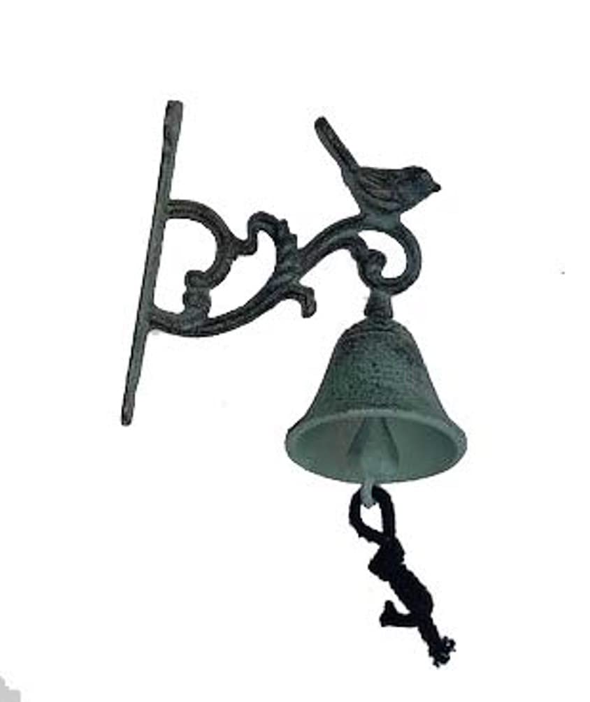 Vintage Small Cast Iron Bird Bell - Handcrafted Garden Decor for Outdoor & Indoor Use, Perfect for Patio, Yard, and Home Decoration