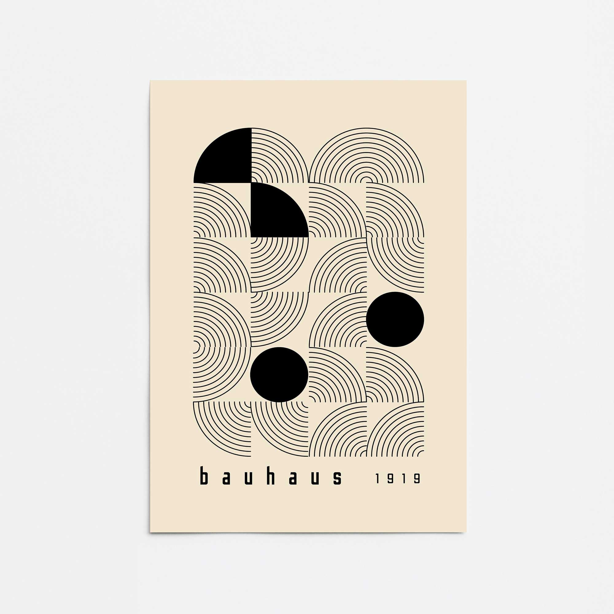Bauhaus I Wall Art 1919 - Premium Rolled Canvas Print - Modern Home & Office Decor - Perfect for Living Room, Bedroom or Studio