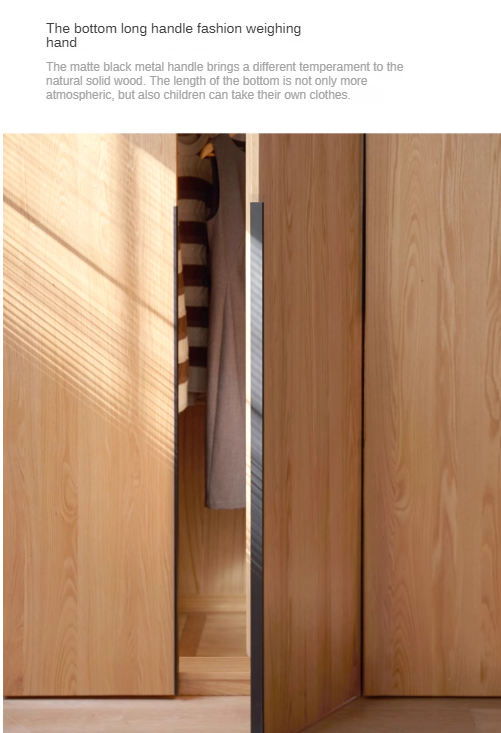 Solid Oak Wood Wardrobe - Modern High Closet for Bedroom & Living Room Storage | Durable & Stylish Furniture for Home Organization