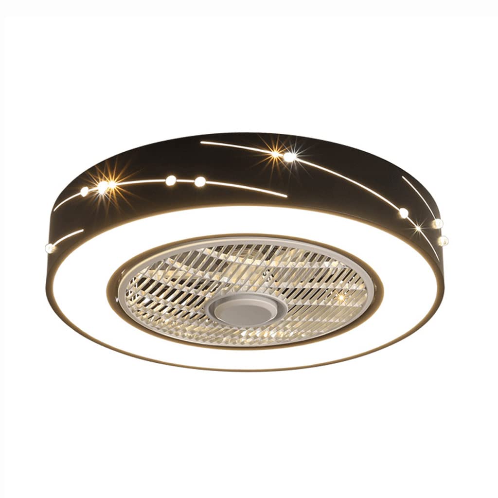 Modern LED Ceiling Fan with Light - 46W Acrylic Chandelier Fan, 3-Speed Remote Control & Timer - Perfect for Bedroom, Living Room and Dining Room Lighting