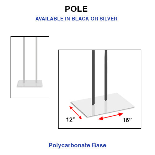 Double Pole Floor Stand 24x60 Sign Holder | 1 1/4