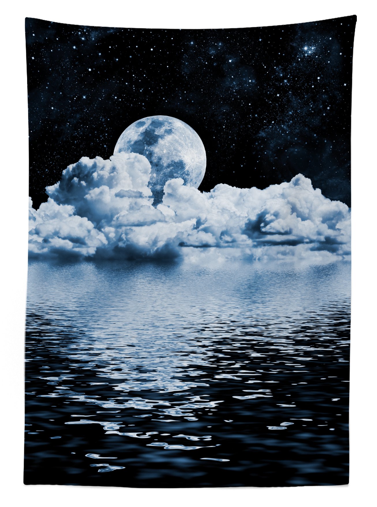 Ambesonne Moon Outdoor Tablecloth - Waterproof Washable Picnic Table Cover with Moon & Stars Universe Print, 58