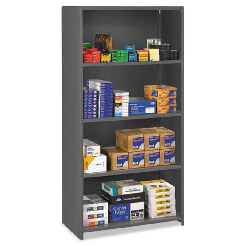 5-Tier Heavy Duty Steel Shelving Unit - Medium Gray for Garage, Warehouse & Office Storage Organization