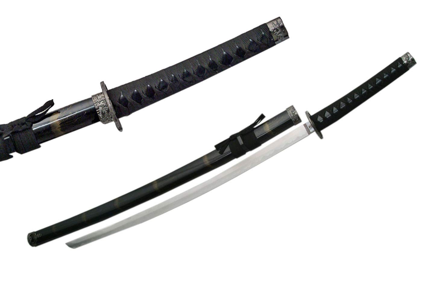 SZCO Supplies Midnight Dragon Sword - High-Quality Handmade Samurai Katana for Collectors, Cosplay & Martial Arts Training | Perfect for Display, Costume Accessories & Japanese Sword Enthusiasts