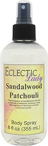 Natural Sandalwood Patchouli Body Spray for Women & Men - 8 oz Long-Lasting Fragrance - Perfect for Daily Use, Yoga, Meditation & Aromatherapy