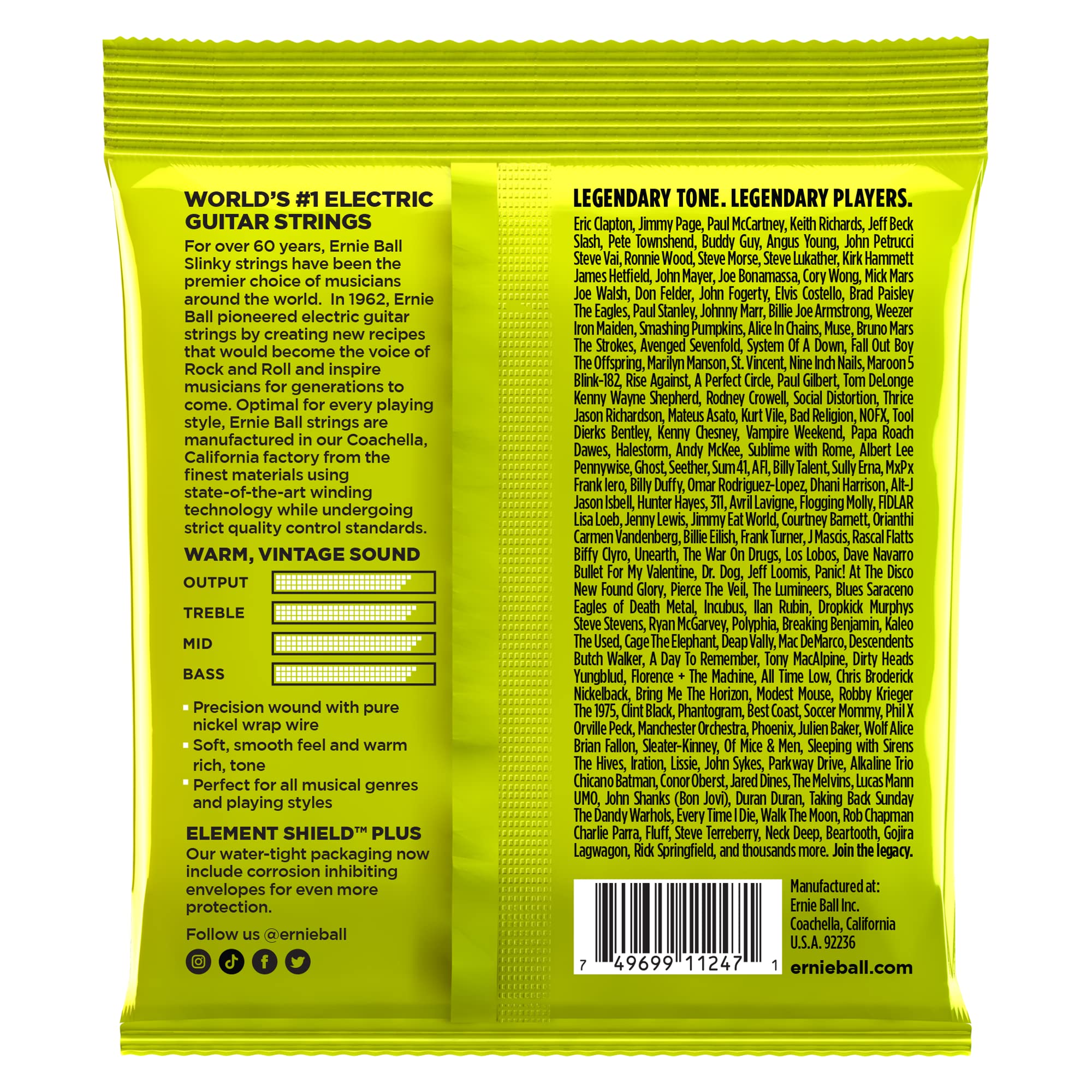 Ernie Ball Regular Slinky 10-46 Gauge Pure Nickel Electric Guitar Strings 3-Pack (P03251) - Perfect for Rock, Blues & Studio Recording