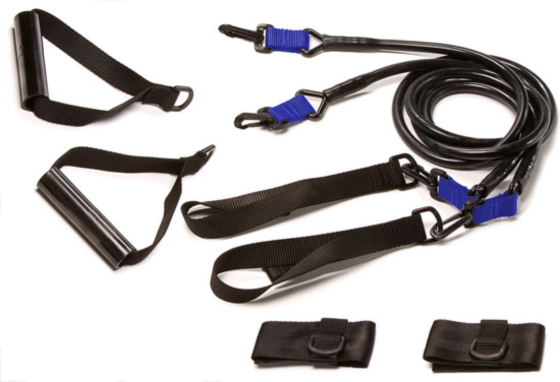 StretchCordz Deluxe Mini Modular Set - Super Strong Resistance Bands for Home Gym, Physical Therapy & Fitness Training (Blue) | Perfect for Strength Training, Yoga & Rehabilitation Exercises