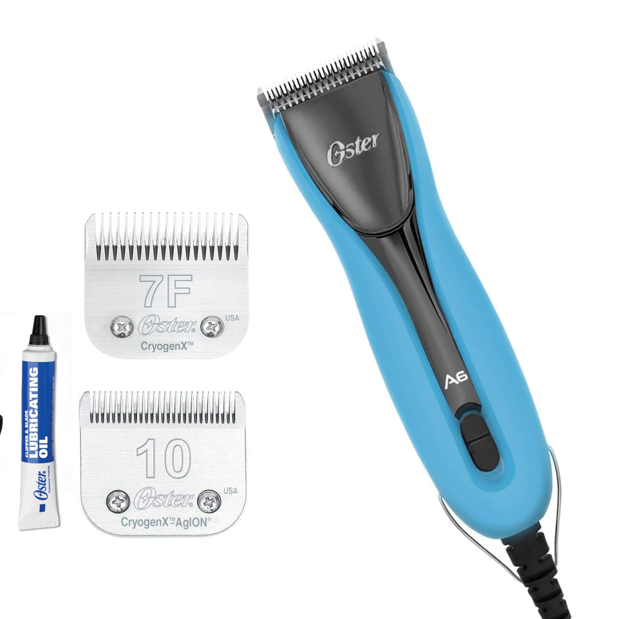 Oster Professional A6 Slim Animal Clipper - 3-Speed Pet Grooming Kit with Detachable Blades & Lubricant for Dogs, Cats, Livestock - Perfect for Home Grooming, Professional Salons & Farm Use