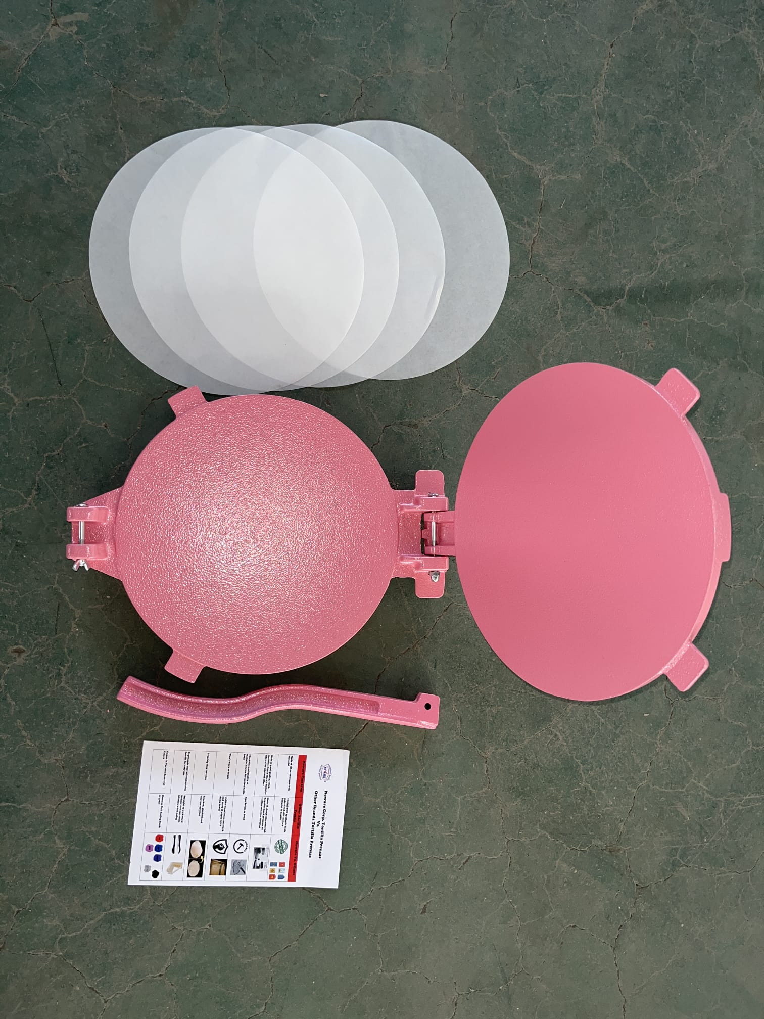 Pink 3-Piece Large Tortilla Making Kit - Premium Tortilla Press Combo Set for Homemade Flour & Corn Tortillas - Perfect for Mexican Cooking, Taco Nights & Family Gatherings