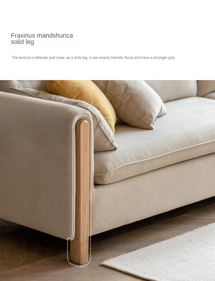 Premium Oak Solid Wood Luxury Fabric Sofa - Elegant & Durable Living Room Furniture for Home & Office Decor