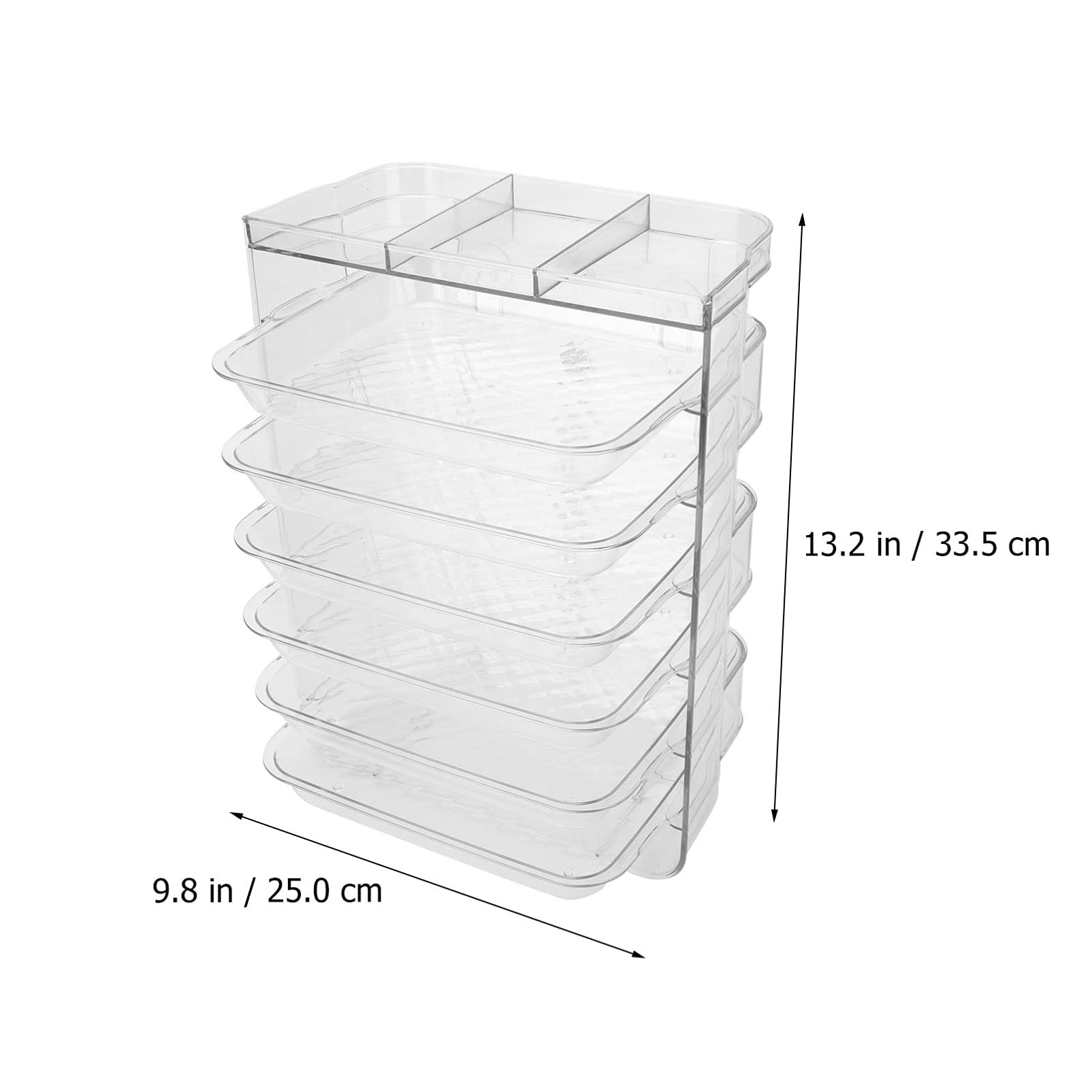 Cabilock 1-Piece Clear Plastic Kitchen Serving Tray - Multi-Layer Food Preparation Dish, Vegetable Side Dish Holder & Utility Cart Organizer | Perfect for Meal Prep, Buffet Serving & Kitchen Storage