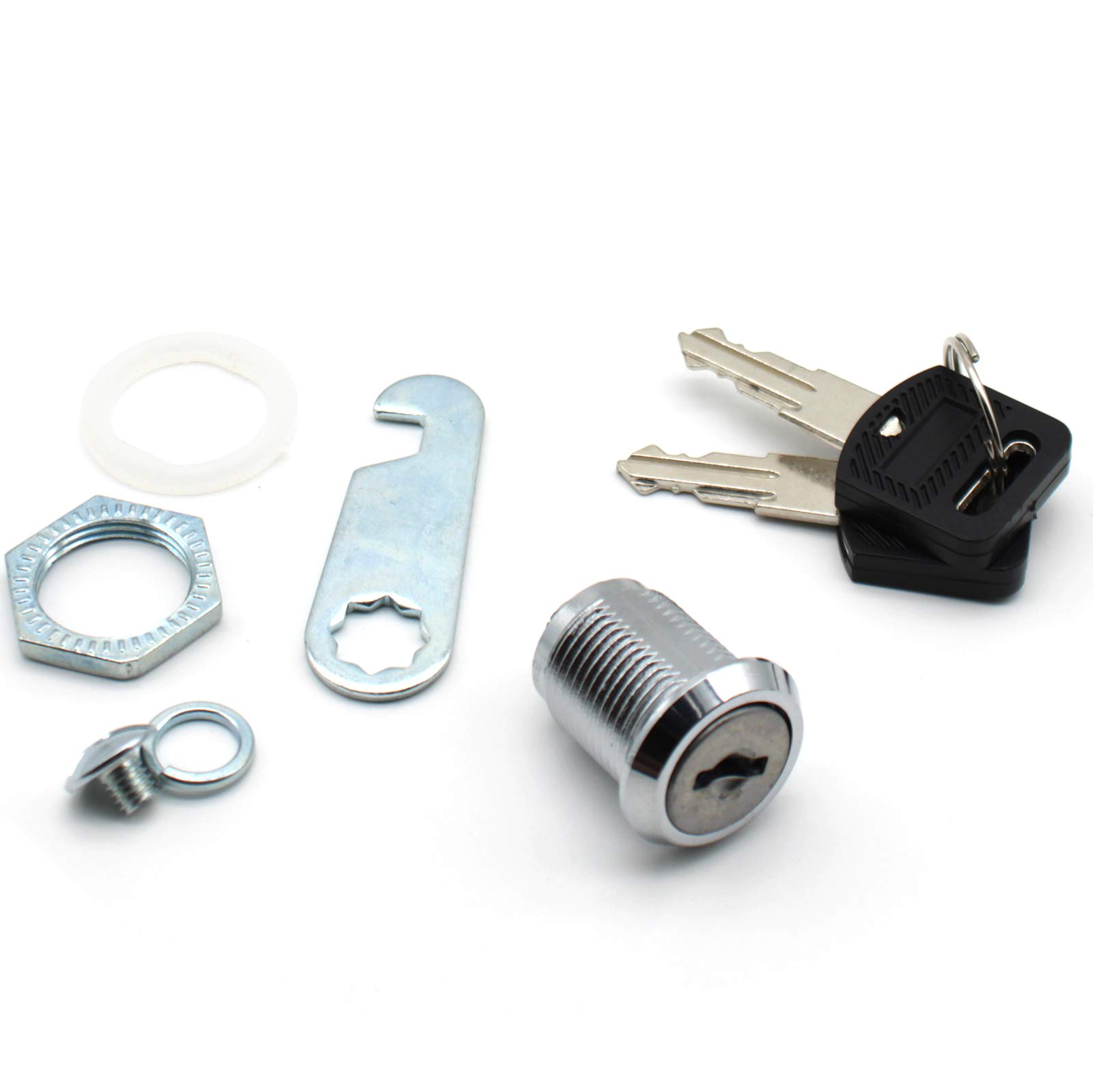 LBTODH 2-Pack Cam Locks for Tool Boxes, Switch Cabinets & Electrical Distribution Boxes - Silver Metal Replacement Lock Accessories - Perfect for Workshop, Garage & Industrial Security