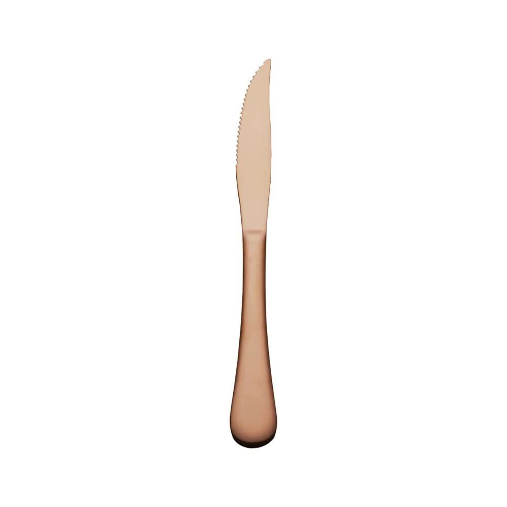 Premium Stainless Steel Serrated Steak Knife Set - 9.2 Inch Rose Gold Dinner Knives for Kitchen & Dining | Durable, Sharp Blades for Steak, Meat Cutting & Fine Dining Experience
