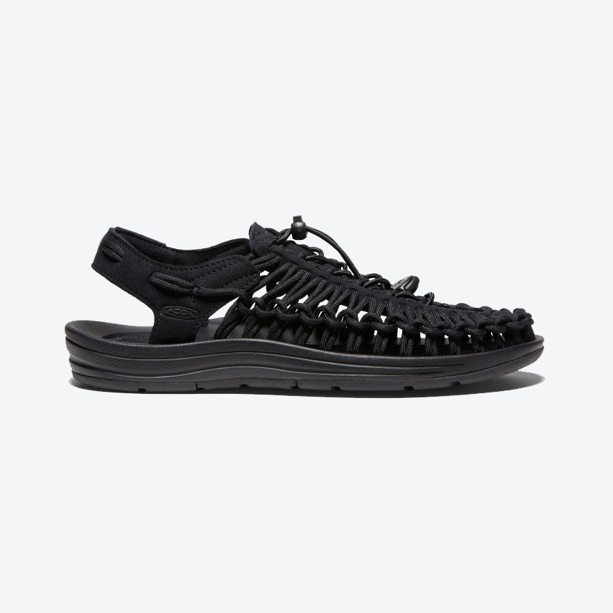 Keen Black Uneek Sandals for Men & Women - Comfortable Outdoor Hiking & Water Shoes - Perfect for Beach, Camping, and Travel Adventures