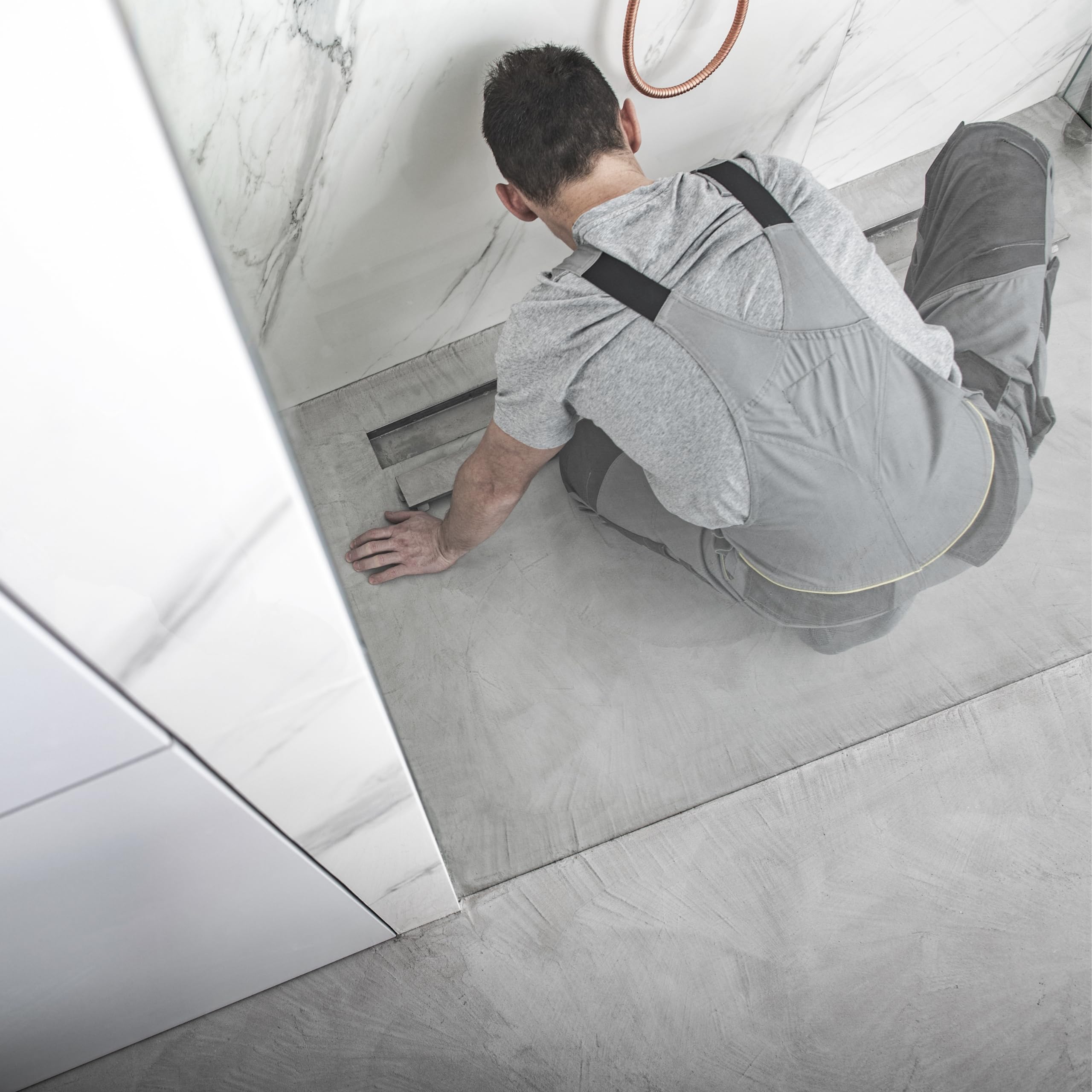 BRÜUN 24-Inch Linear Shower Drain - Matte Black 304 Stainless Steel Floor Drain with Removable Square Hole Panel, Leveling Feet & Hair Strainer - Perfect for Modern Bathroom & Wet Room Drainage Solutions