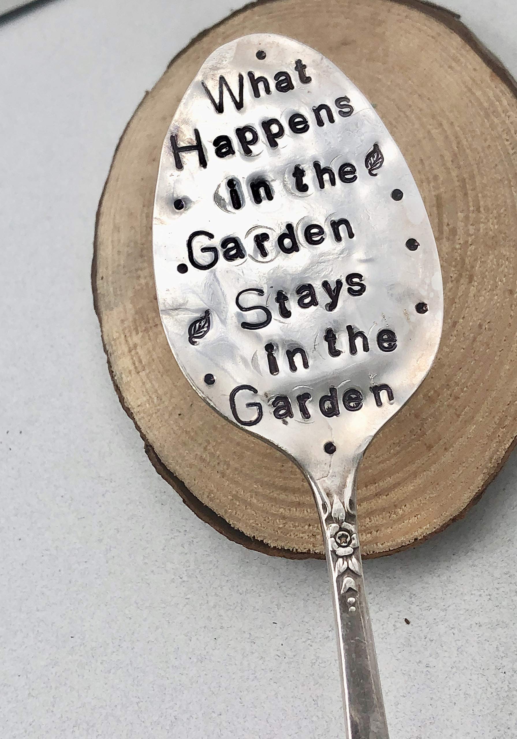 Funny Hand Stamped Garden Spoon Marker - Custom Plant Stake for Herb Garden, Vegetable Patch & Outdoor Decor - Perfect Gift for Gardeners