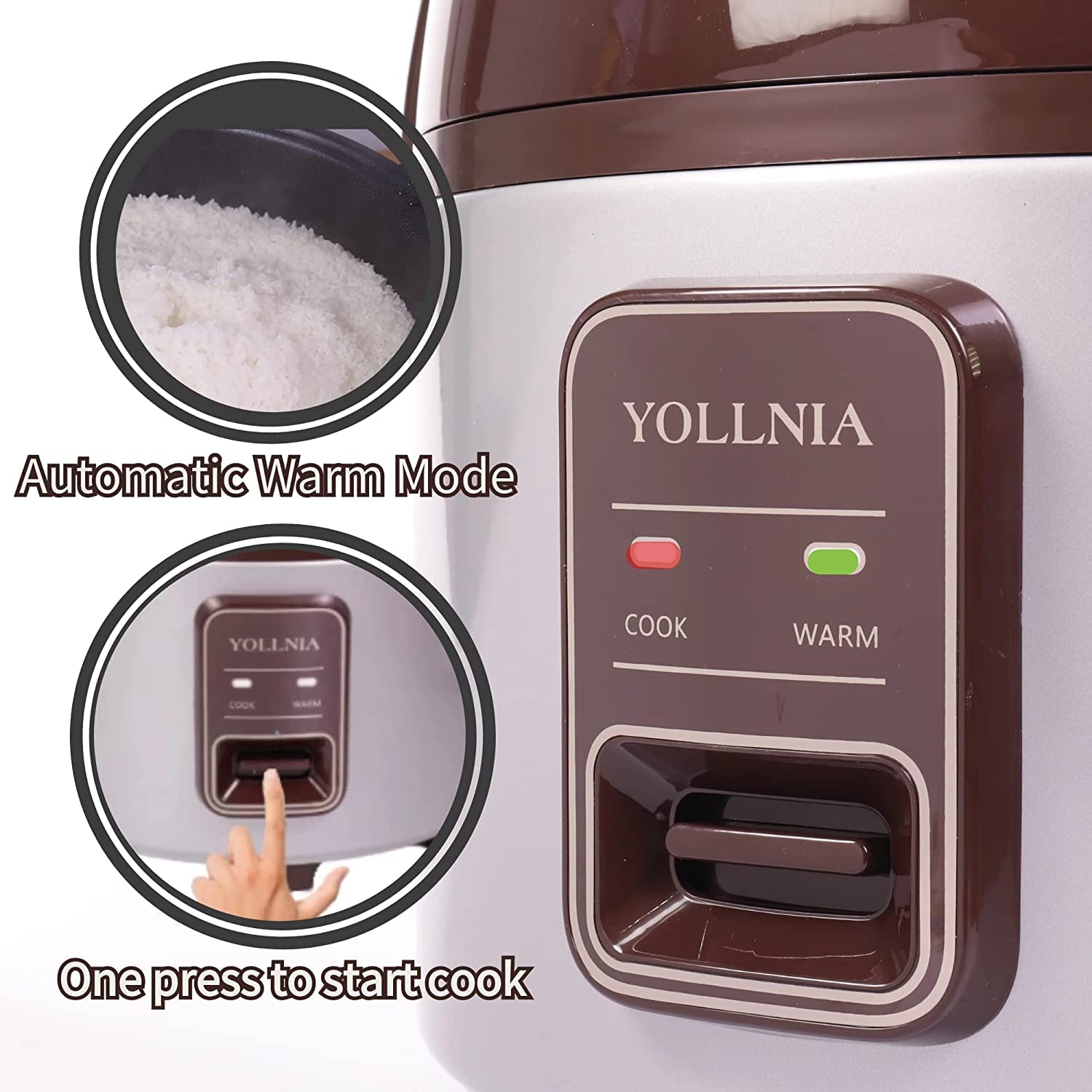 1200W Commercial Rice Cooker - 8.17Qt (45 Cups Cooked) Large Electric Rice Warmer with Non-Stick Inner Pot & Auto Keep Warm | Fast Cooking for Restaurants, Catering, Buffets & Large Family Gatherings