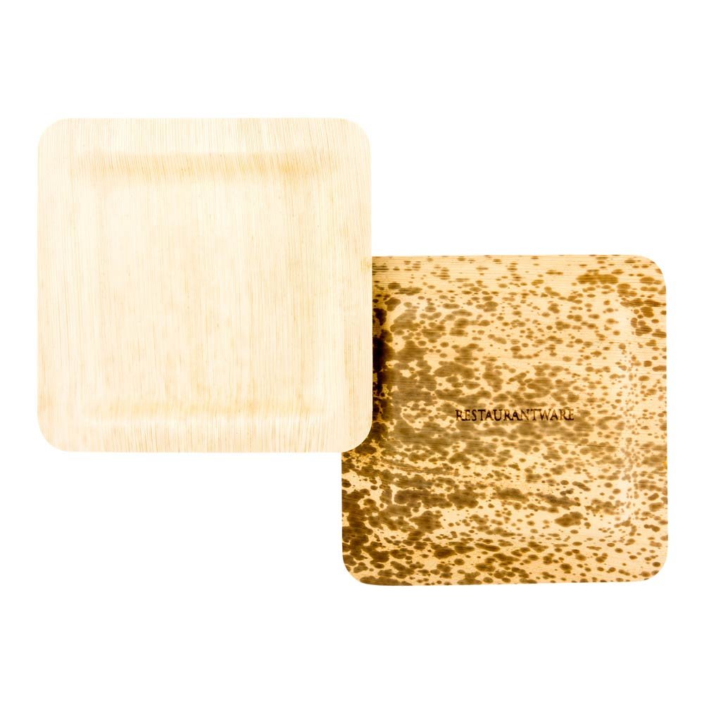 Premium 6-Inch Square Bamboo Leaf Plates - Eco-Friendly Disposable Palm Plates for Restaurants, Catering & Events (100 Count) - Perfect for Tasting, Desserts, Appetizers & Sustainable Dining