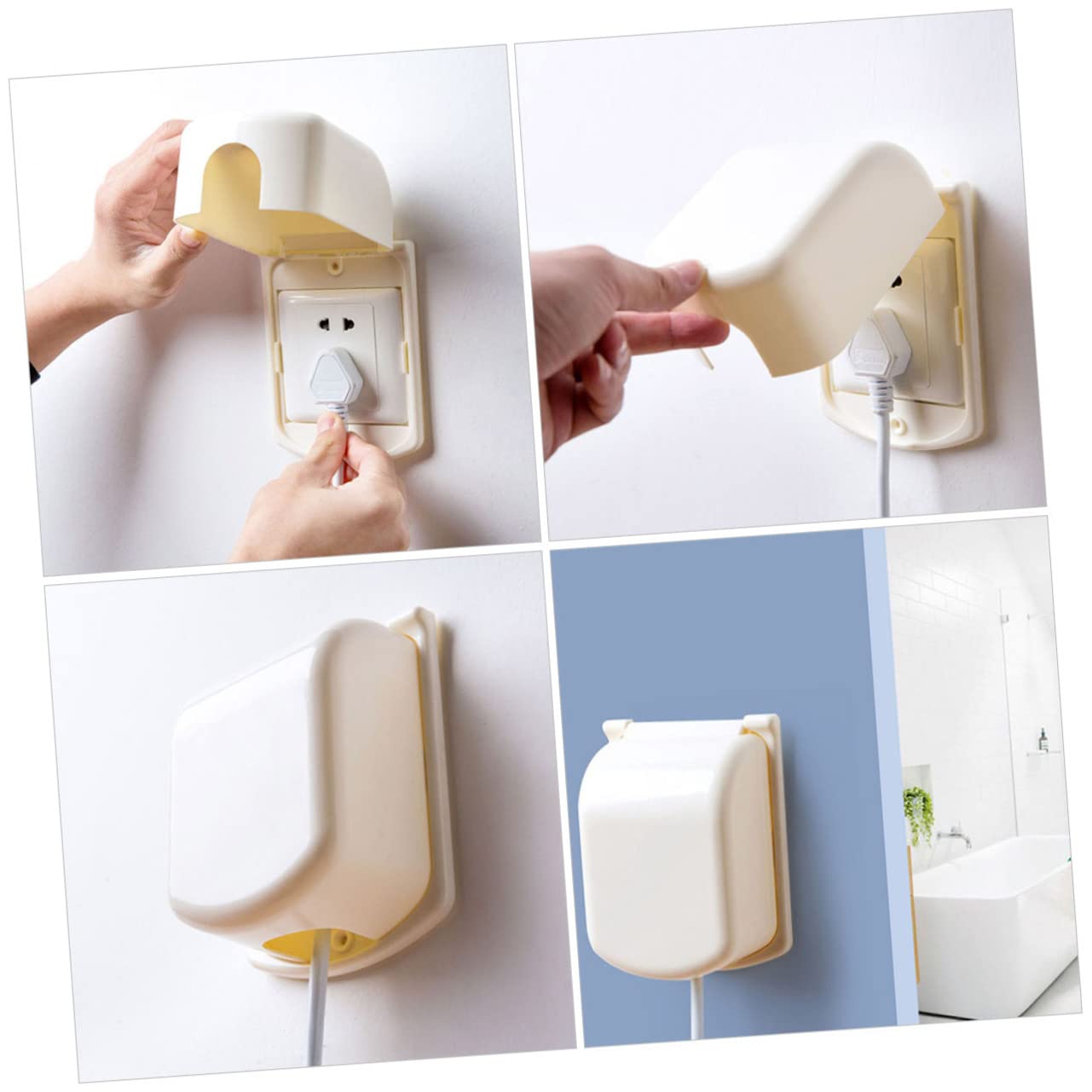 VICASKY 6-Pack Childproof Electrical Outlet Covers - Shockproof Beige ABS Safety Plugs for Baby Proofing Homes & Offices