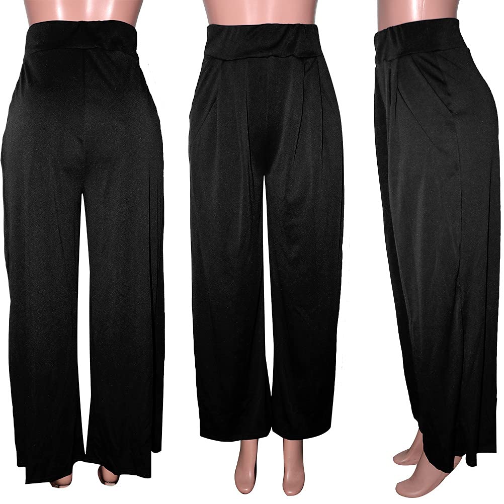 LKOUS Women's High Waist Wide Leg Palazzo Pants - 2024 Casual Solid Color Work Pants for Office, Travel & Everyday Wear