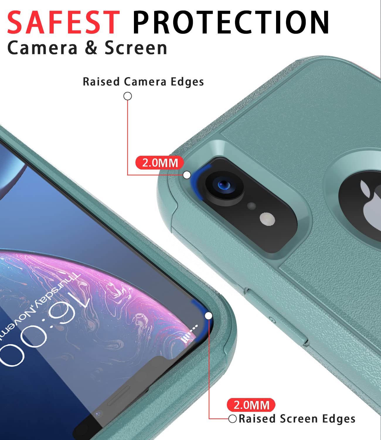 Shockproof Heavy Duty iPhone XR Case - Waterproof, Dustproof & Drop Proof Protective Cover for Apple iPhone XR (Pine Green) | Perfect for Outdoor Adventures, Construction Work & Extreme Sports