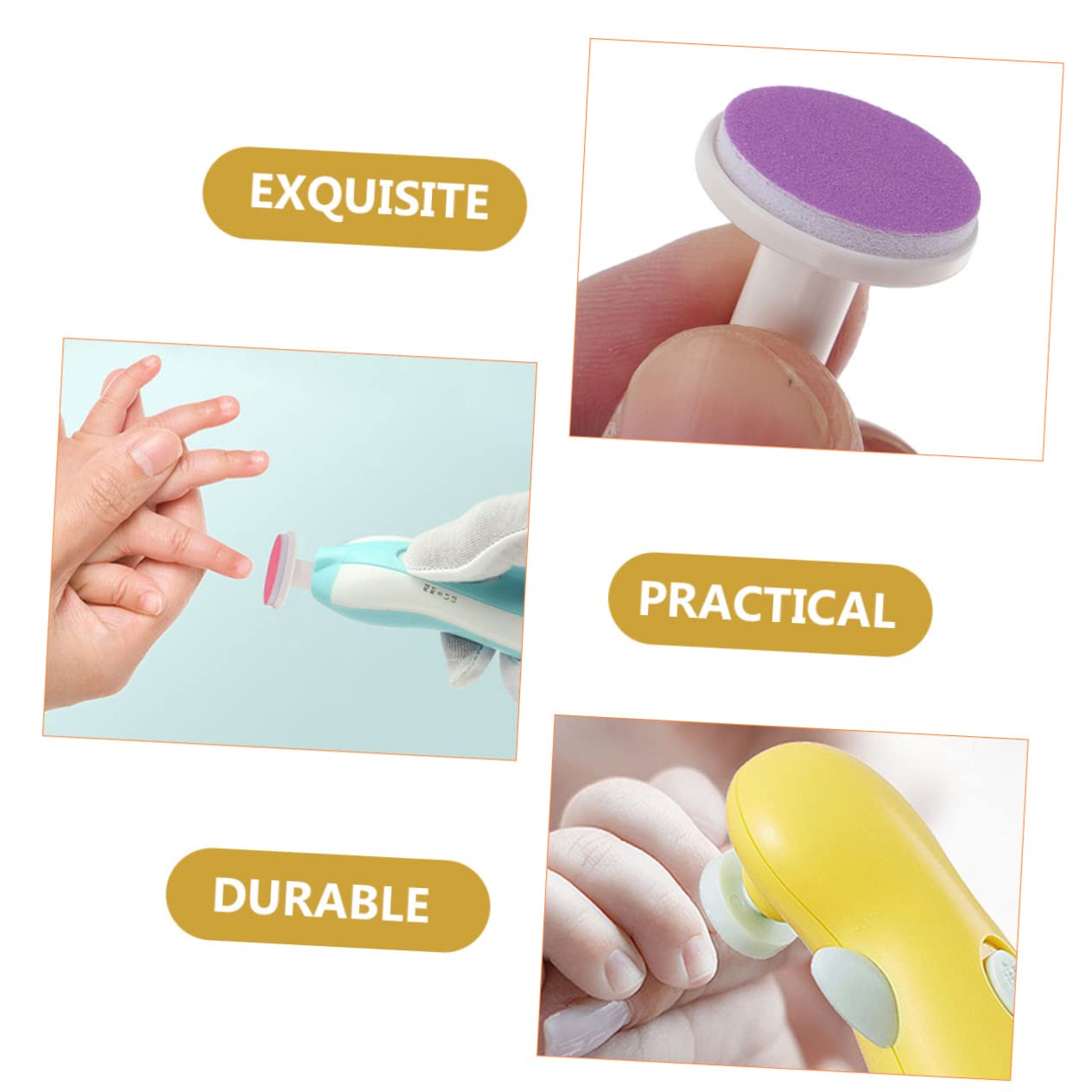 COOLHIYA 12 Pack Newborn Baby Nail Trimmer Pads - Gentle Electric Nail File Replacement Heads for Safe Infant Nail Care - Perfect for Newborns, Toddlers & Sensitive Skin at Home or Travel
