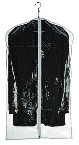 Clear Vinyl Garment Bag with Zipper - Waterproof Clothes Storage for Travel, Wedding Dresses & Seasonal Clothing Protection