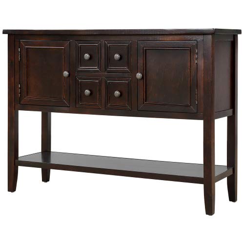 Buffet Sideboard Console Table with Storage Drawers & Cabinets - Sofa Table, End Table for Living Room, Dining Room - Espresso Finish - Perfect for Home Decor & Extra Storage Space