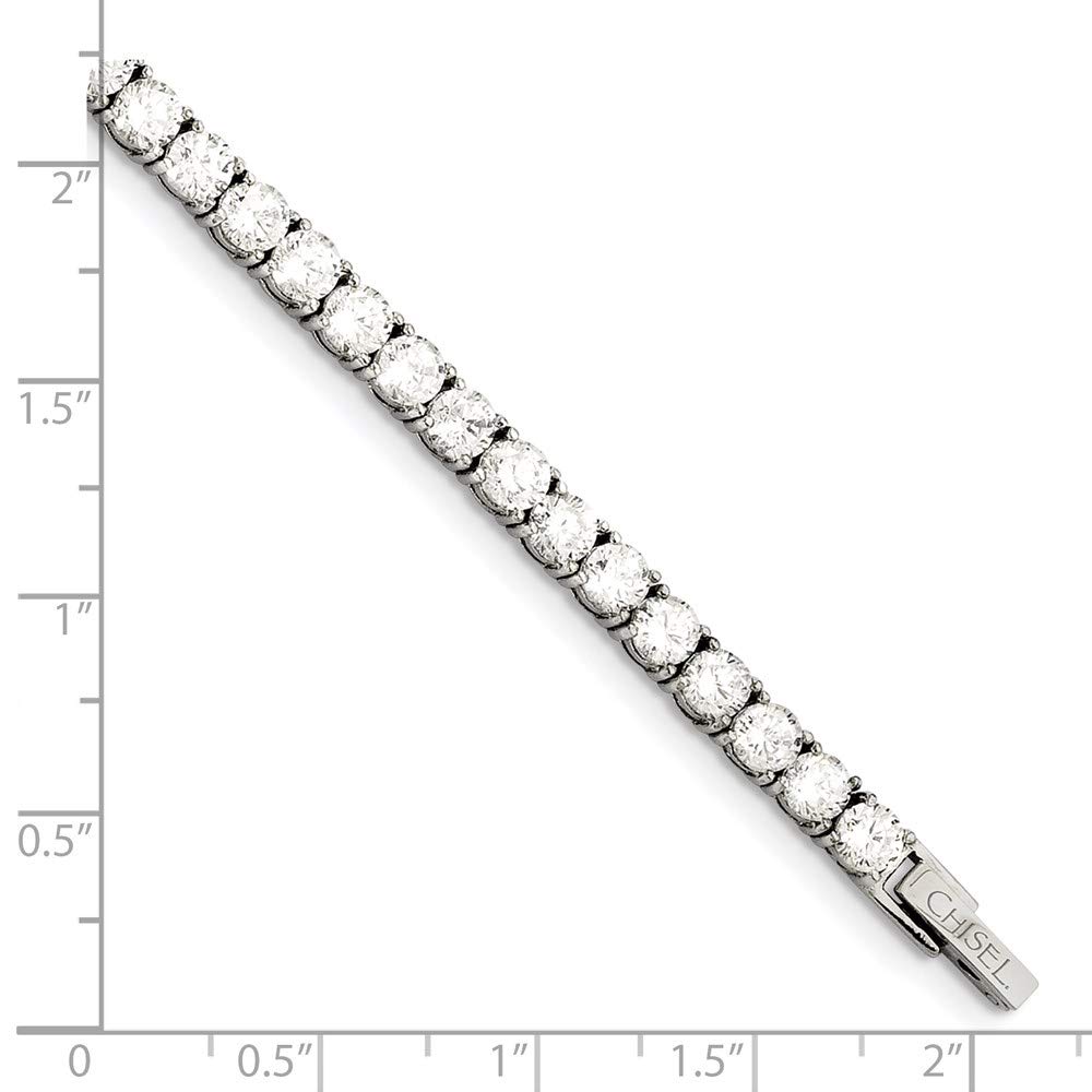 Stainless Steel Cubic Zirconia Bracelet for Women - Elegant Fine Jewelry Gift for Her, 7.5 Inch - Perfect for Anniversaries, Birthdays & Special Occasions