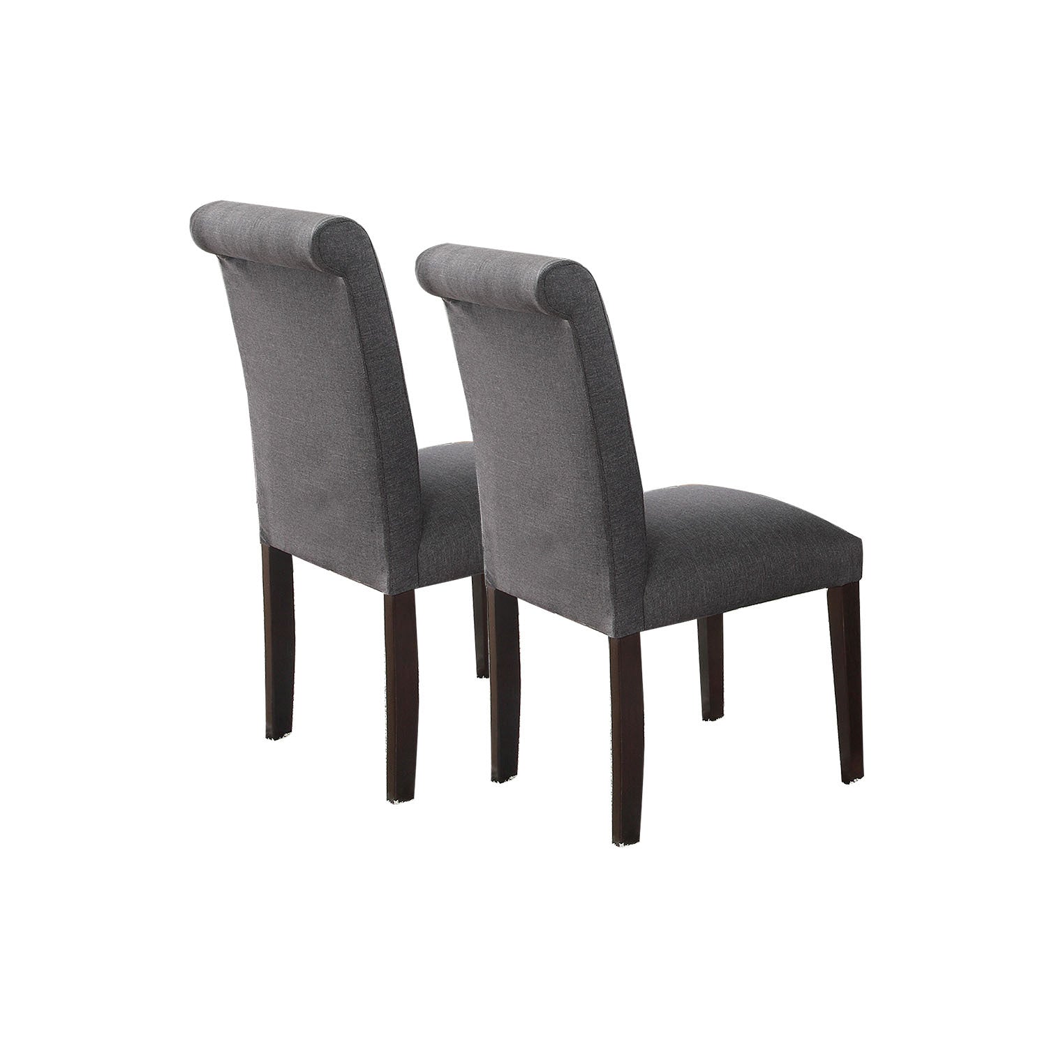 Blue Grey Fabric Dining Chairs Set of 2 - Modern Upholstered Kitchen Chairs for Dining Room, Breakfast Nook & Small Space