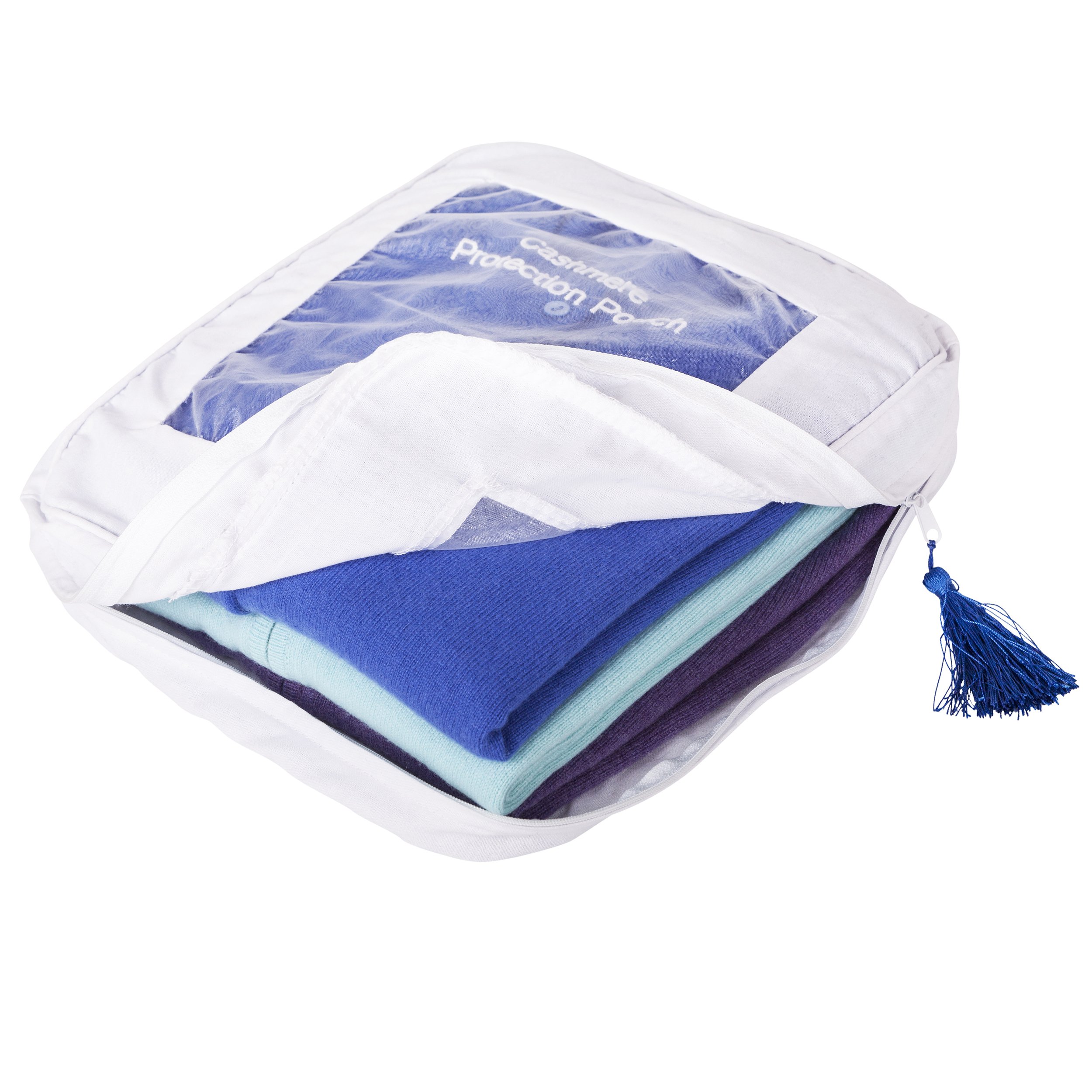 5 Pack Premium Cashmere Sweater Storage Bags - XL Breathable Cotton Protection Pouches for Winter Clothes & Luxury Knitwear | Perfect for Travel, Closet Organization & Seasonal Garment Preservation