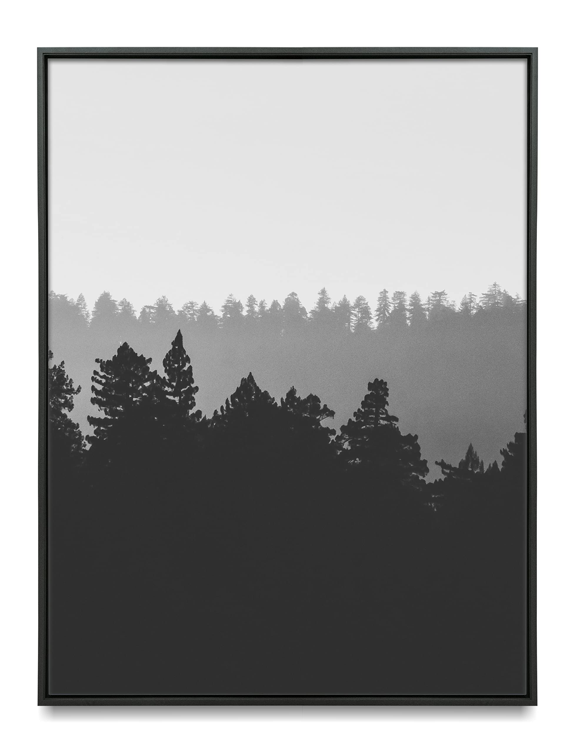 Lotus Atelier Forest Nature Wall Art Poster - Black & White Aesthetic Room Decor | 24x36 Inch UNFRAMED Canvas Print | Perfect for Bedroom, Living Room & Office Decor | Trippy Boho Wall Art for Home & Workspace