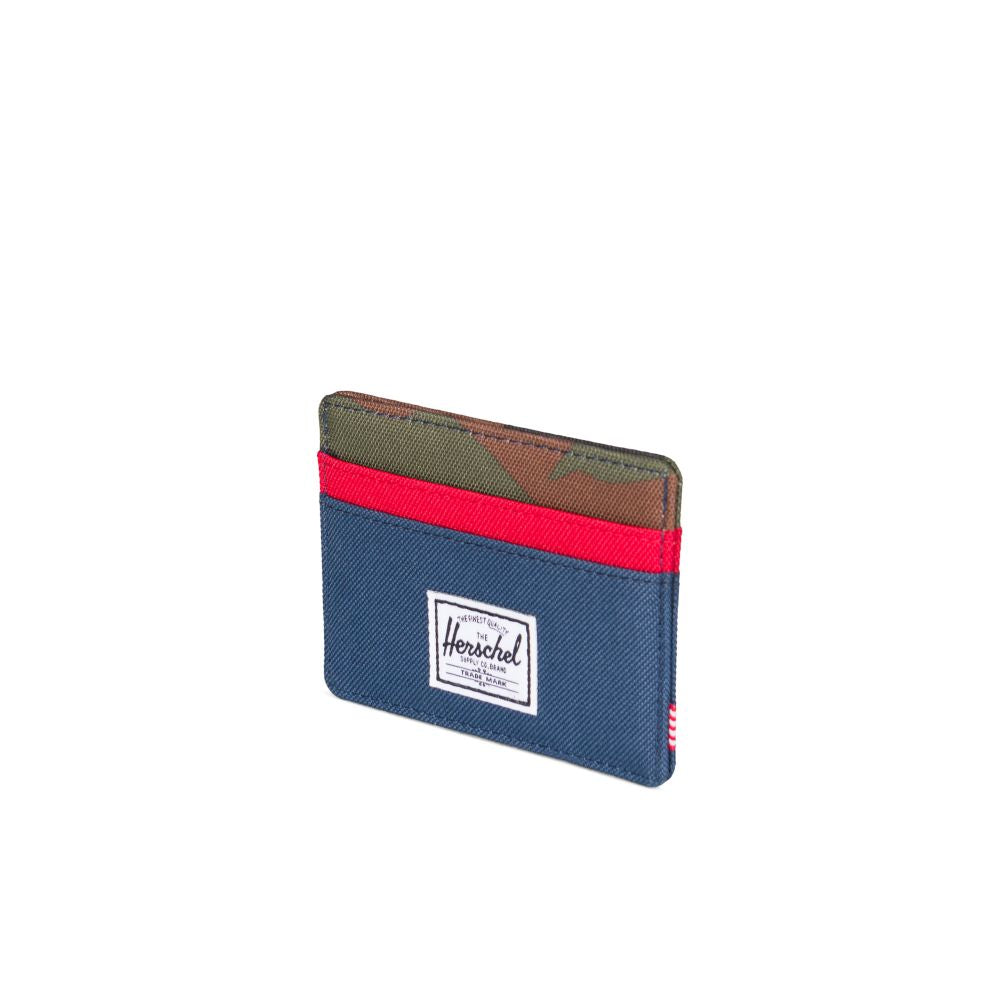 Herschel Charlie RFID Blocking Wallet - Woodland Camo, Navy & Red Color Options | Slim Bifold Wallet for Men & Women | Perfect for Travel, Everyday Carry & Outdoor Adventures