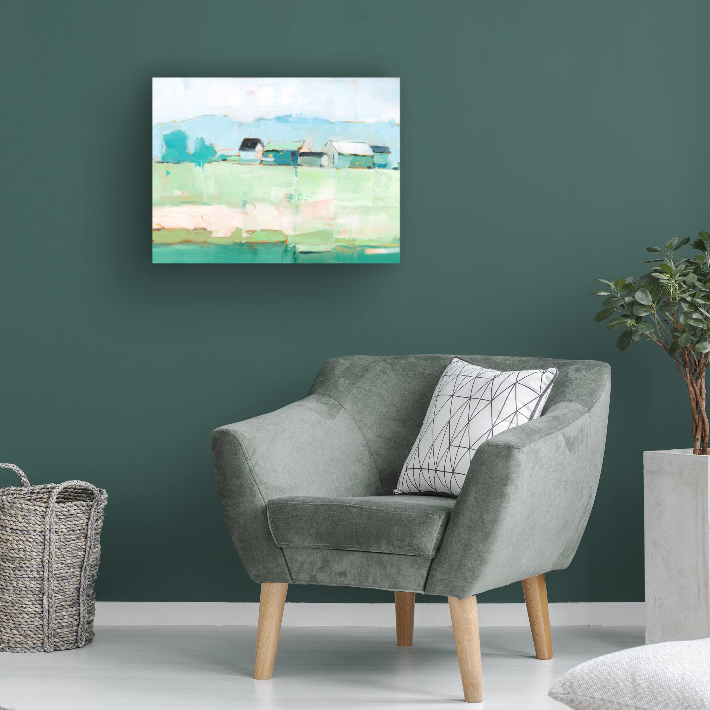 Trademark Fine Art 'Rural Pastel II' Canvas Wall Art by Ethan Harper - Pastoral Landscape Painting for Living Room, Bedroom & Office Decor