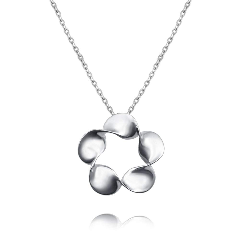 ACCTSY Women's & Girls' 925 Sterling Silver Vintage Daisy Flower Pendant Necklace - Elegant Layering Jewelry for Everyday Wear, Gift Giving & Special Occasions